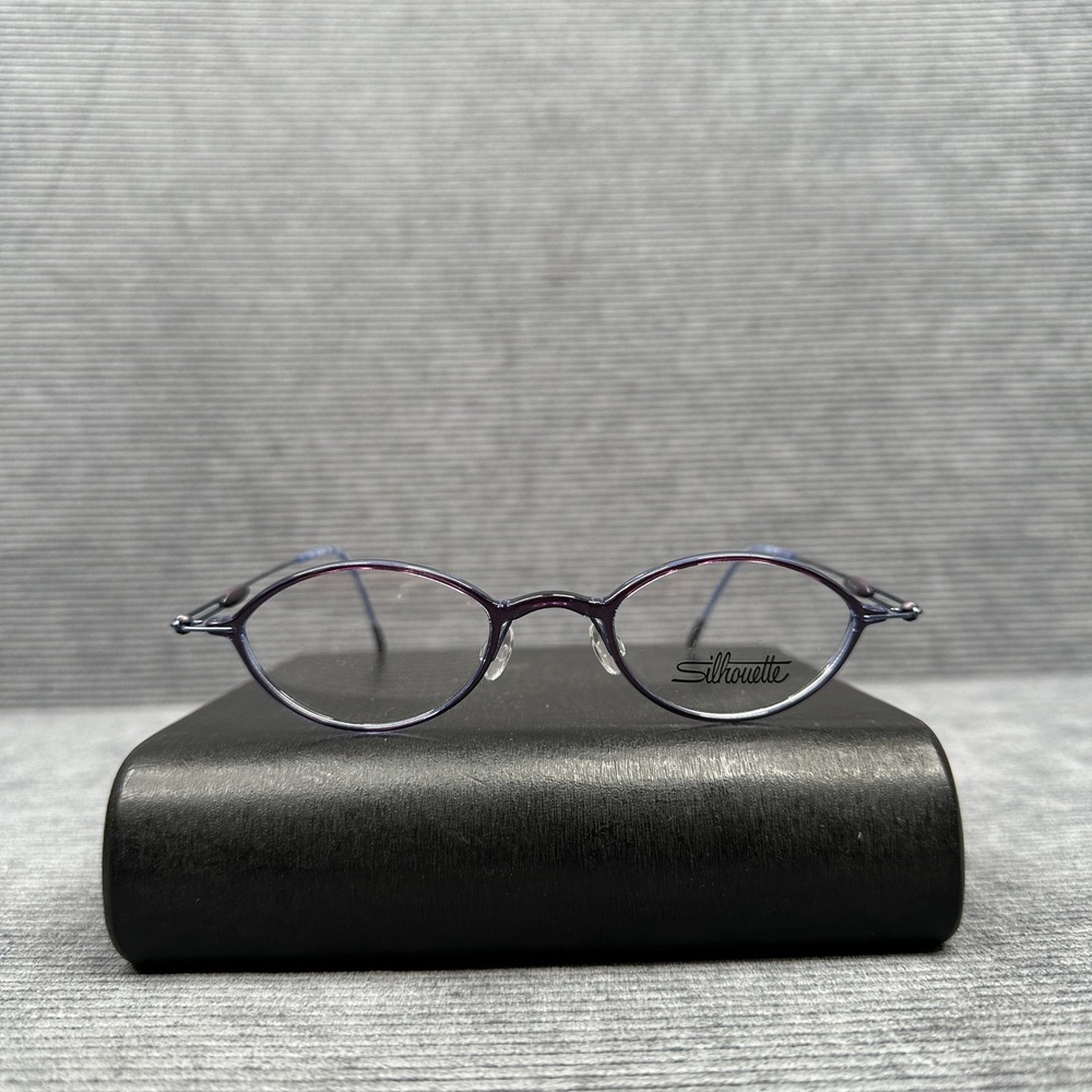 Silhouette Titan SPX Y2K Purple Blue Oval Eyeglasses Austria 48-18-140
